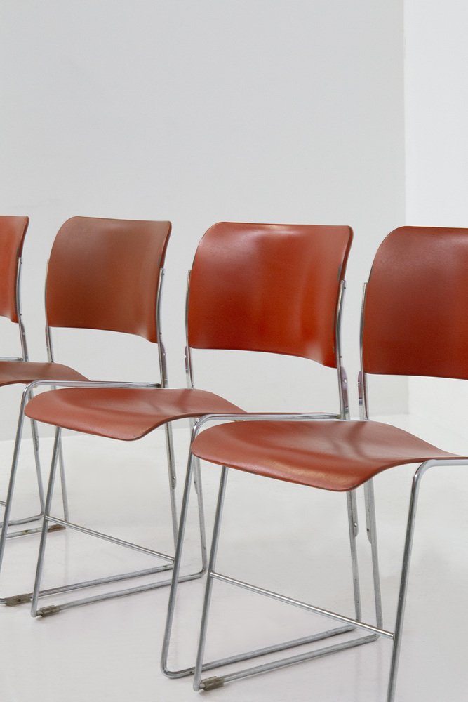 Model 40/4 Chairs by David Rowland, 1975, Set of 6