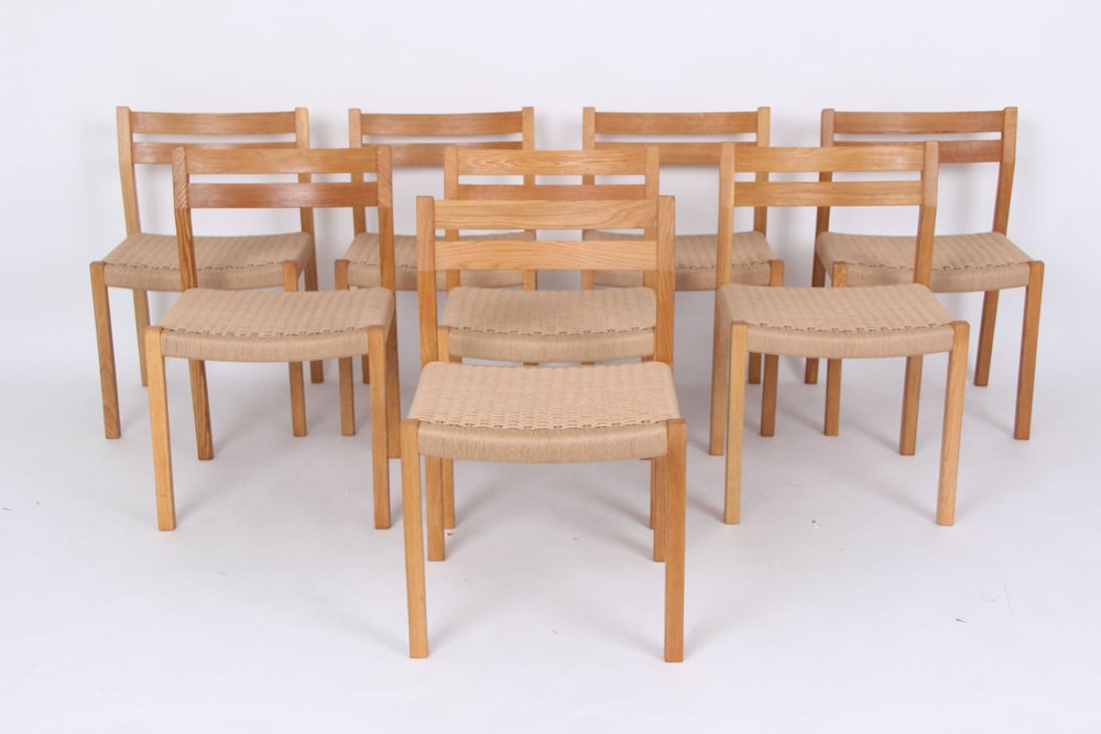 Model 401 Chairs from J.L. Møllers, 1974, Set of 8