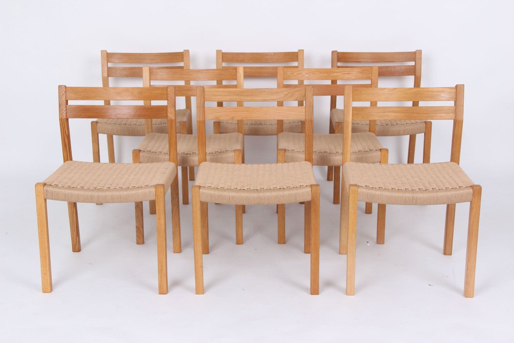 Model 401 Chairs from J.L. Møllers, 1974, Set of 8