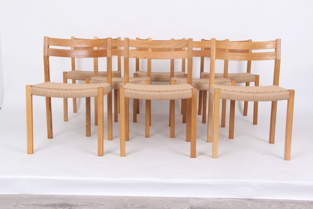 Model 401 Chairs from J.L. Møllers, 1974, Set of 8