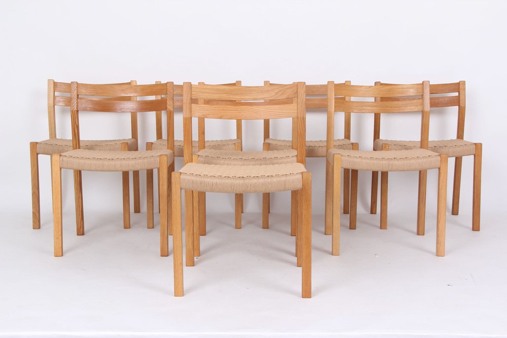 Model 401 Chairs from J.L. Møllers, 1974, Set of 8