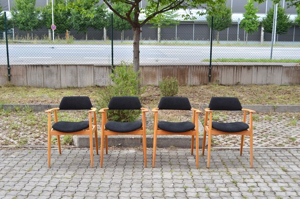 Model 411 Armchair by Hartmut Lohmeyer for Wilkhahn, 1950s, Set of 4-UF-1374412