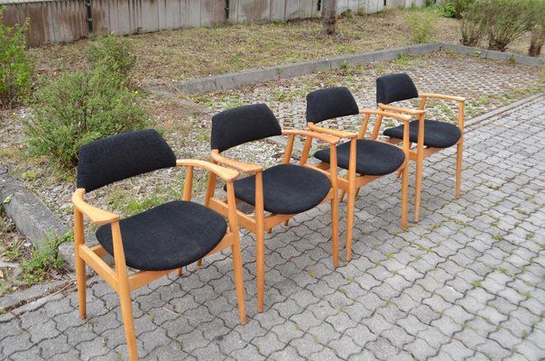 Model 411 Armchair by Hartmut Lohmeyer for Wilkhahn, 1950s, Set of 4-UF-1374412