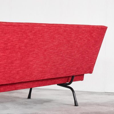 Model 447 Sofa in Red Fabric attributed to Wim Rietveld for Gispen, 1950s-LPQ-1750922