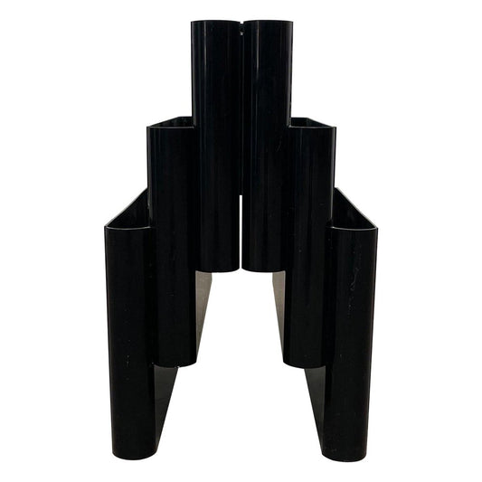 Model 4675 Magazine Rack in Black attributed to Giotto Stoppino for Kartell, 1970s