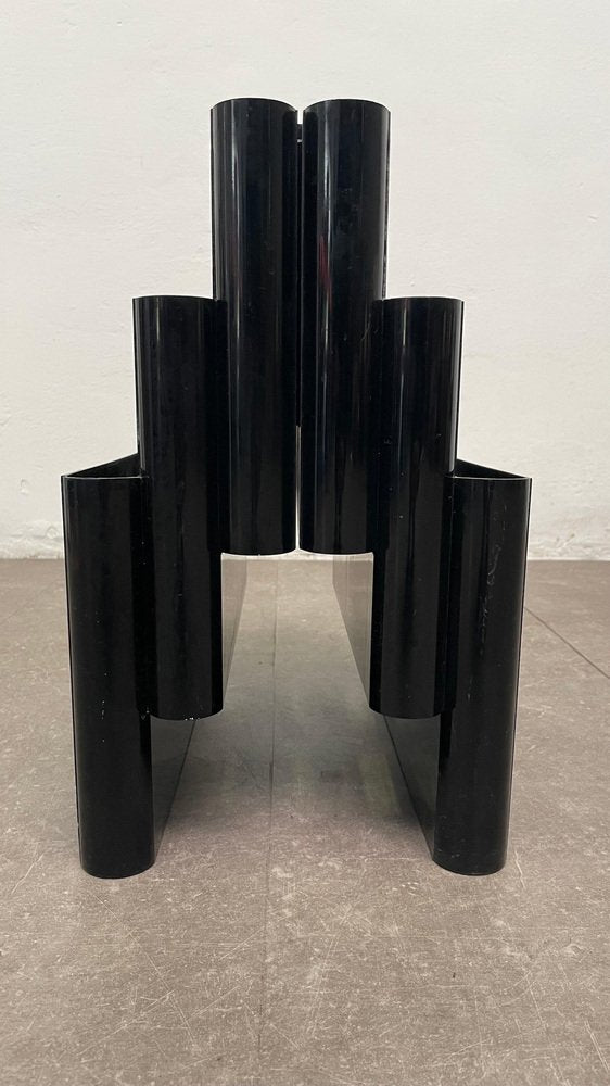 Model 4675 Magazine Rack in Black attributed to Giotto Stoppino for Kartell, 1970s