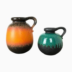 Model 484 Pottery Fat Lava Vases from Scheurich, Germany, 1970s, Set of 2-QZ-1052939