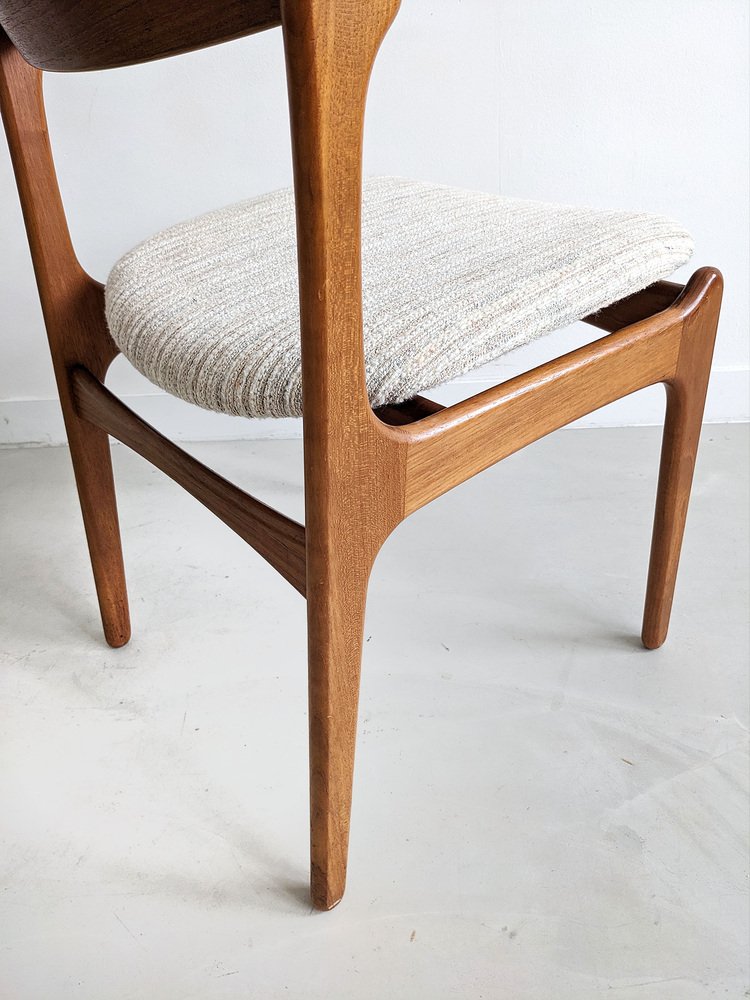 Model 49 Dining Chairs attributed to Erik Buck for Oddense Maskinsnedkeri, 1960s, Set of 6