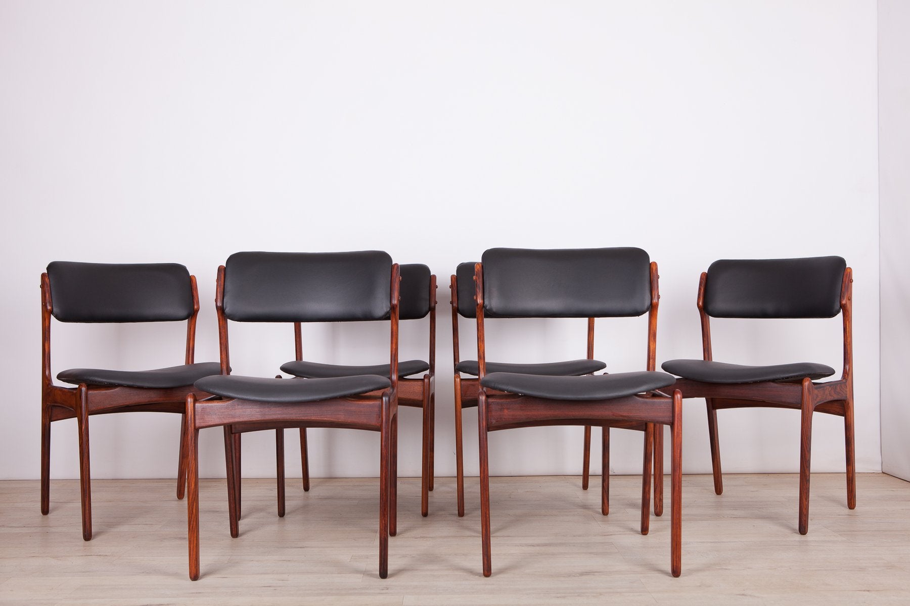 Model 49 Rosewood Dining Chairs by Erik Buch for Oddense Maskinsnedkeri / O.D. Møbler, 1960s, Set of 6