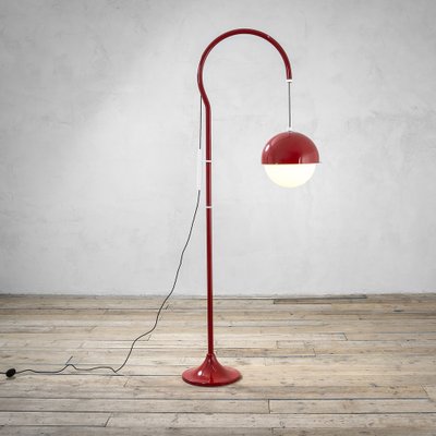 Model 5055 Red Metal Ground Lamp with Ups and Down System by Luigi Bandini Buti for Kartell-FWM-1355348