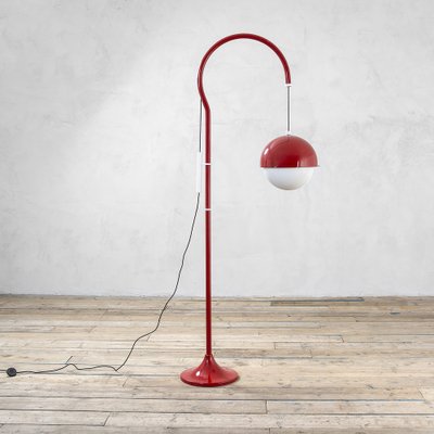 Model 5055 Red Metal Ground Lamp with Ups and Down System by Luigi Bandini Buti for Kartell-FWM-1355348