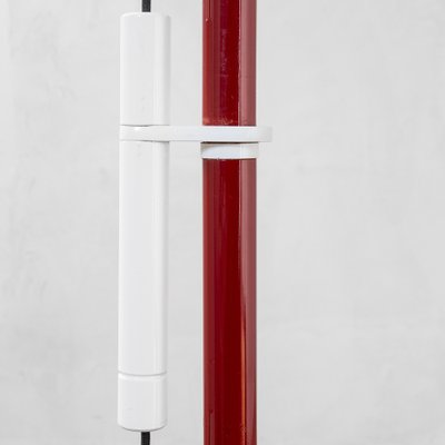 Model 5055 Red Metal Ground Lamp with Ups and Down System by Luigi Bandini Buti for Kartell-FWM-1355348