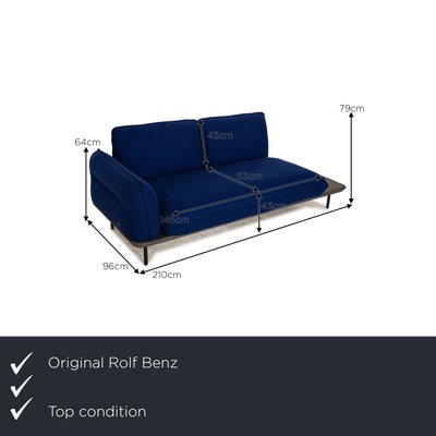 Model 515 Addit 2-Seater Sofa in Blue Fabric and Leather from Rolf Benz-RQW-1748138