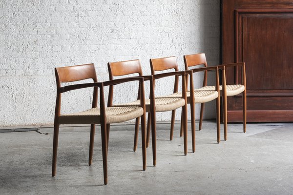 Model 57 Dining Chairs by Niels O. Moller for J.L. Møllers, Denmark, 1960s, Set of 4-GNT-1815234