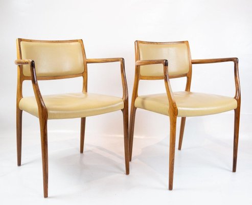 Model 65 Rosewood Armchairs by N.O. Moeller, 1960s, Set of 2-UY-838852