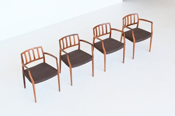 Model 66 Armchairs in Rosewood by Niels Otto Møller for J.L. Møllers, 1970s, Set of 4-BXV-1791751