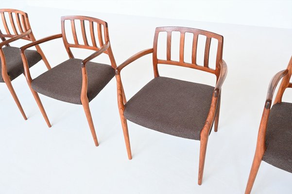 Model 66 Armchairs in Rosewood by Niels Otto Møller for J.L. Møllers, 1970s, Set of 4-BXV-1791751