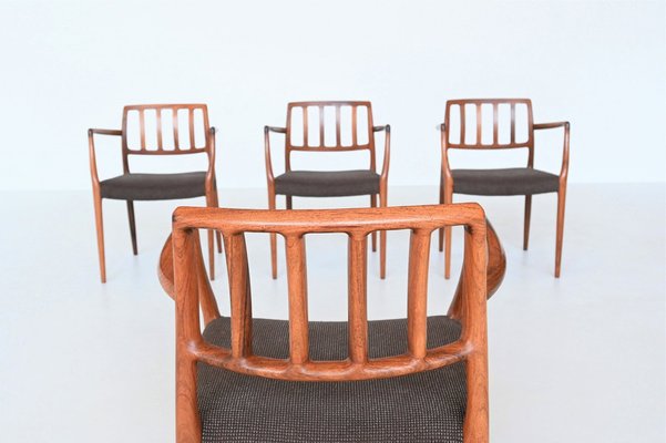 Model 66 Armchairs in Rosewood by Niels Otto Møller for J.L. Møllers, 1970s, Set of 4-BXV-1791751