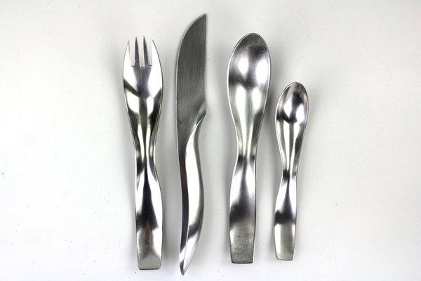 Model 7000 Danube Cutlery by Janos Megyik for Amboss, 1970s, Set of 24-ZWH-1777083