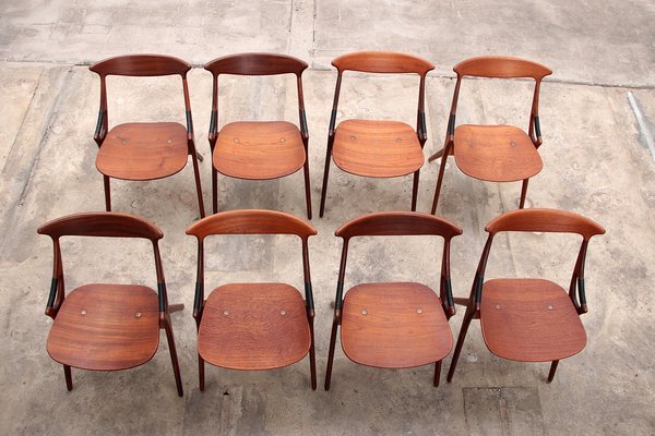 Model 71 Dining Chairs by Arne Hovmand Olsen for Mogens Kold, 1960s, Set of 8-EZZ-1783328