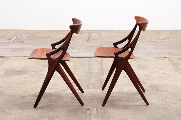 Model 71 Dining Chairs by Arne Hovmand Olsen for Mogens Kold, 1960s, Set of 8-EZZ-1783328