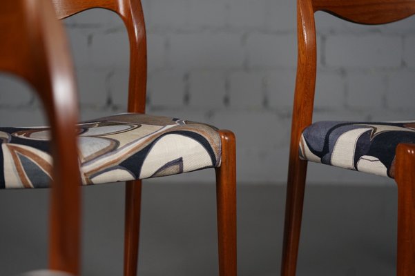 Model 71 Dining Chairs in Dedar Fabric by Niels Otto Møller for JL Møllers, 1950s, Set of 6-XNJ-990490