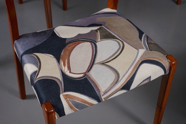 Model 71 Dining Chairs in Dedar Fabric by Niels Otto Møller for JL Møllers, 1950s, Set of 6-XNJ-990490