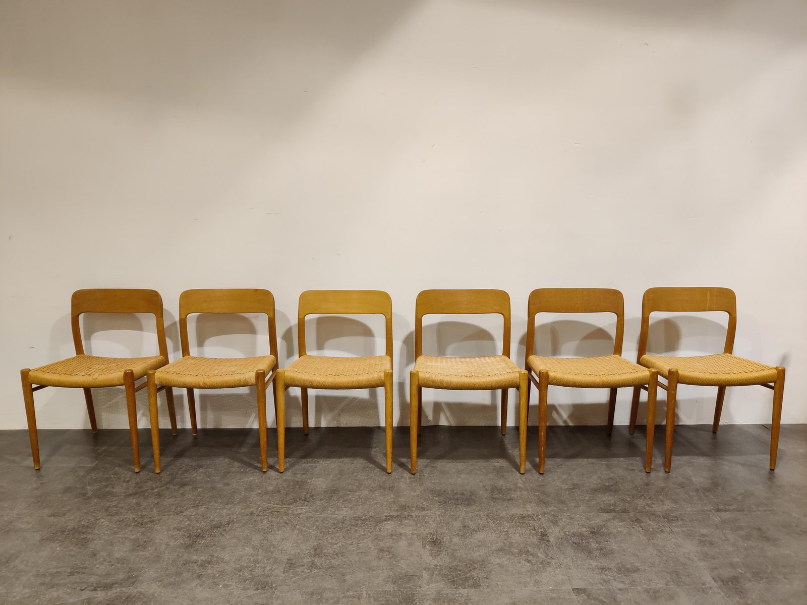 Model 75 Dining Chairs by Niels Otto Moller, 1960s, Set of 6