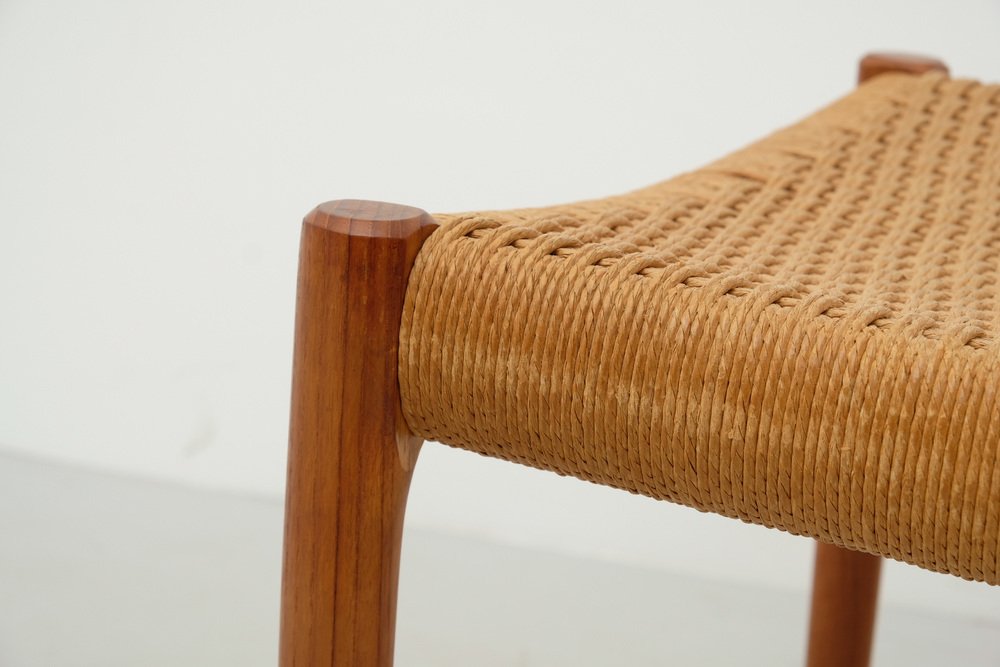 Model 77 Chairs in Teak and Papercord by Niels Møller, 1960, Set of 4