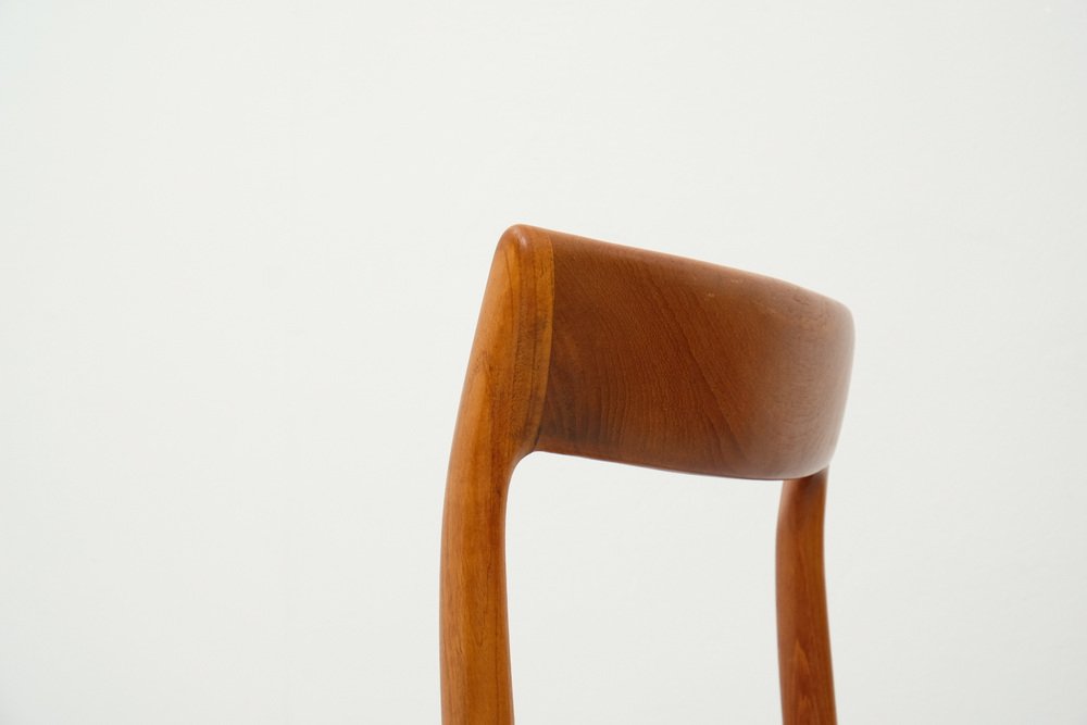 Model 77 Chairs in Teak and Papercord by Niels Møller, 1960, Set of 4