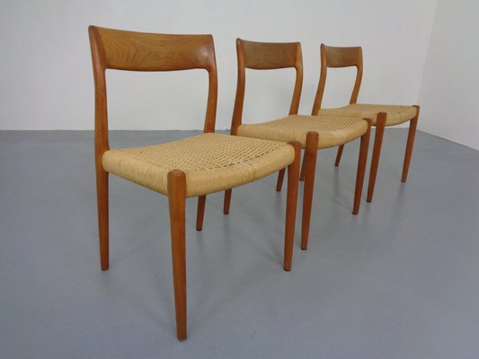 Model 77 Dining Chair in Teak and Papercord by Niels Otto Møller for J.L. Møllers, 1960s-RDW-1382389