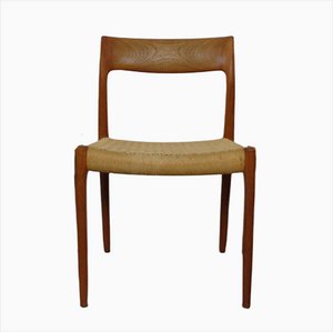 Model 77 Dining Chair in Teak and Papercord by Niels Otto Møller for J.L. Møllers, 1960s-RDW-1382389