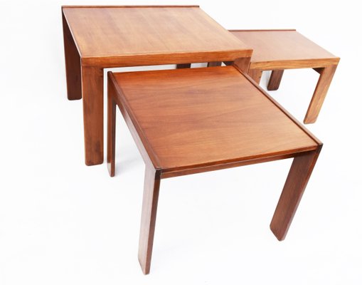 Model 777 Walnut Coffee Tables by Tobia & Afra Scarpa for Cassina, 1960s, Set of 3-WF-868863