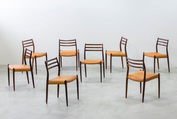 Model 78 Dining Chairs by Niels O. Møller, 1950s, Set of 8-KO-2024164