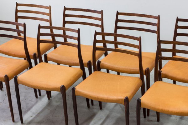 Model 78 Dining Chairs by Niels O. Møller, 1950s, Set of 8-KO-2024164