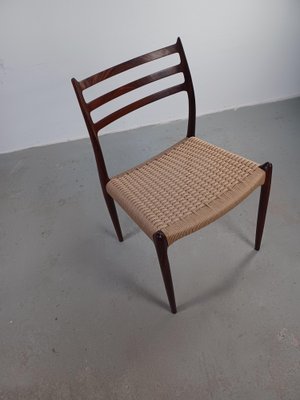 Model 78 Rosewood Dining Chair with Papercord from J.L. Møllers, 1960s-VVO-1973820