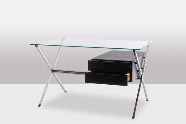 Model 80 Desk in Chromed Steel and Glass by Franco Albini, 1949-CEJ-1812120