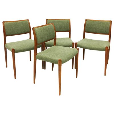 Model 80 Dining Chairs by Niels Otto Møller for J. L. Møller-Højbjerg, Denmark, Set of 4-UCH-1224467