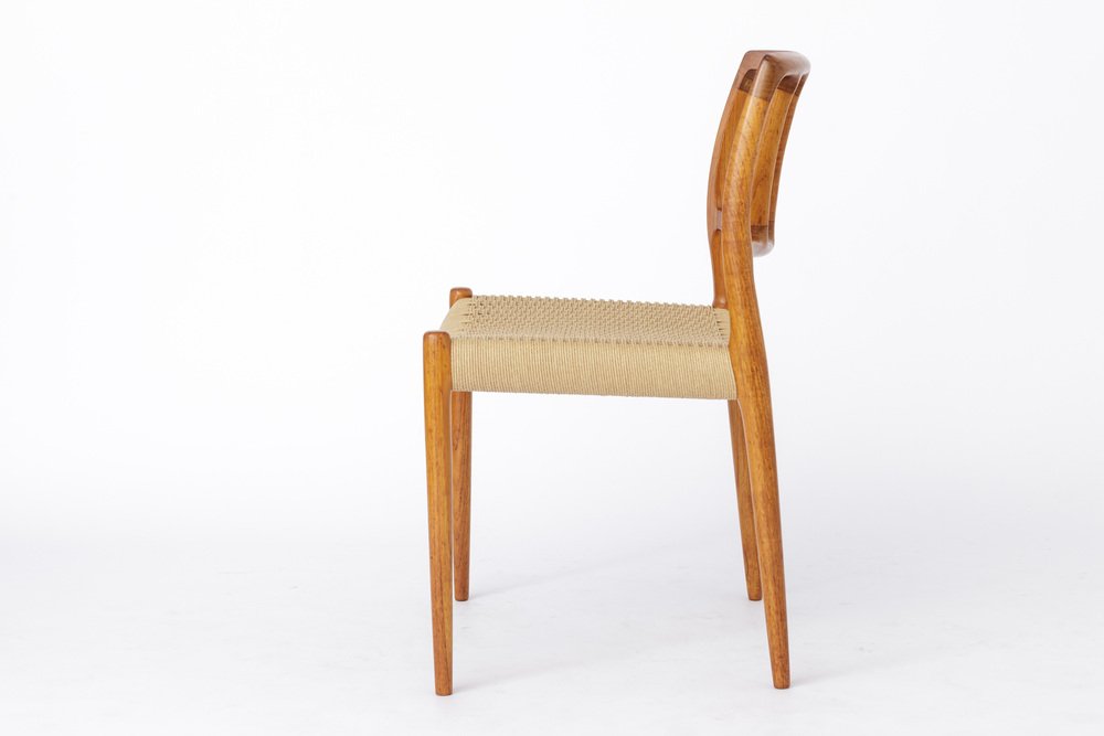 Model 83 Dining Chair with Paper Cord Seat by Niels Moller, 1970s