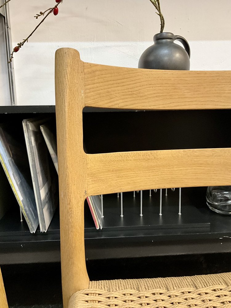 Model 84 Dining Chairs in Oak and Paper-Cord by J.L. Møllers for Niels Otto Møller, Denmark, 1970s, Set of 2