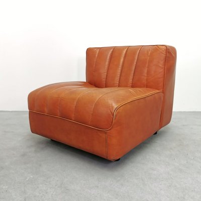 Model 9000 Lounge Chair in Cognac Leather attributed to Tito Agnoli for Arflex, 1970s-PRS-1740496