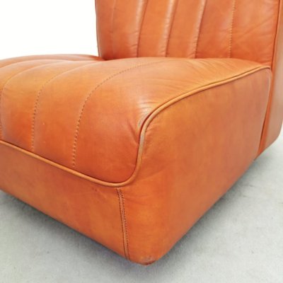 Model 9000 Lounge Chair in Cognac Leather attributed to Tito Agnoli for Arflex, 1970s-PRS-1740496