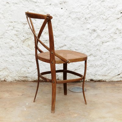 Model 91 Wood and Rattan Side Chair from Thonet, 1920s-WM-575589