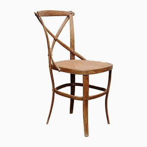 Model 91 Wood and Rattan Side Chair from Thonet, 1920s-WM-575589