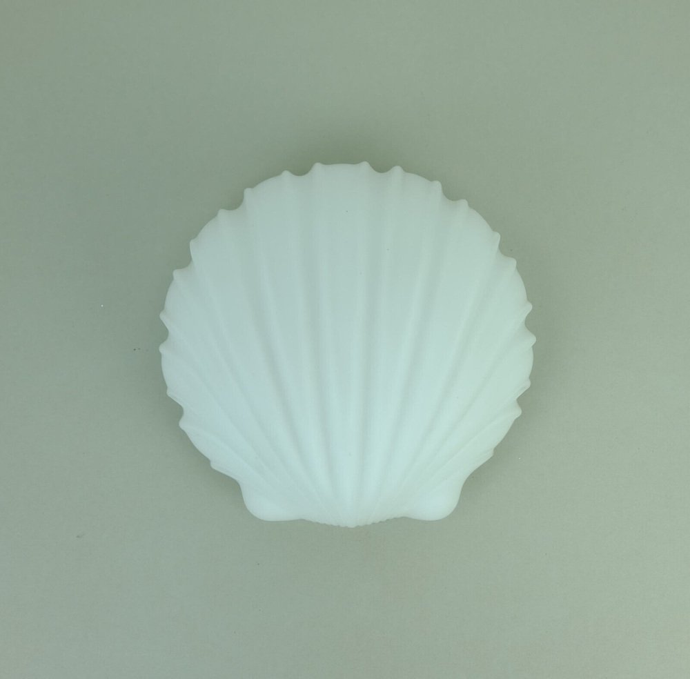 Model A 402 Mussel-Shaped Wall Lamp in White Glass and Satin Glass from Limburg, 1970s