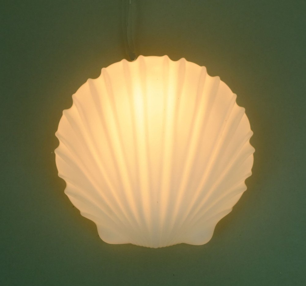 Model A 402 Mussel-Shaped Wall Lamp in White Glass and Satin Glass from Limburg, 1970s