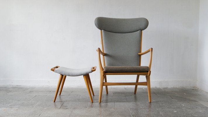 Model AP-16 Easy Chair and Ottoman by Hans J. Wegner for AP-Stolen, 1951, Set of 2-UMB-1326115