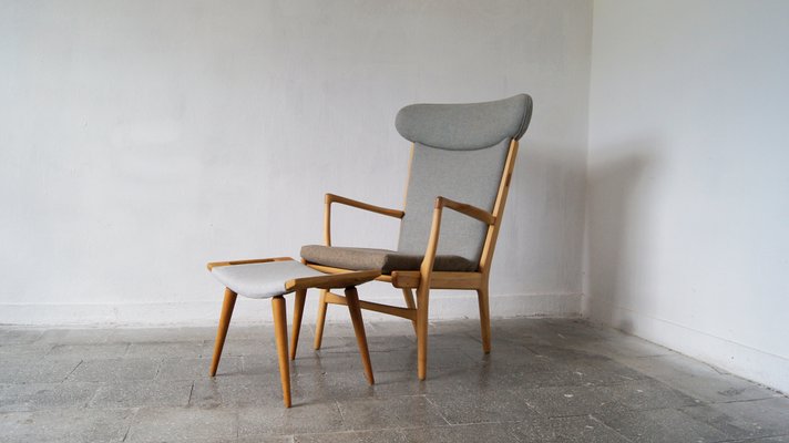 Model AP-16 Easy Chair and Ottoman by Hans J. Wegner for AP-Stolen, 1951, Set of 2-UMB-1326115