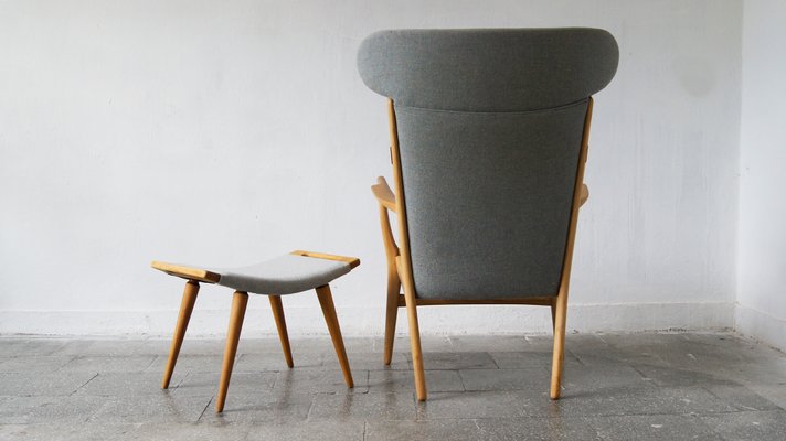 Model AP-16 Easy Chair and Ottoman by Hans J. Wegner for AP-Stolen, 1951, Set of 2-UMB-1326115