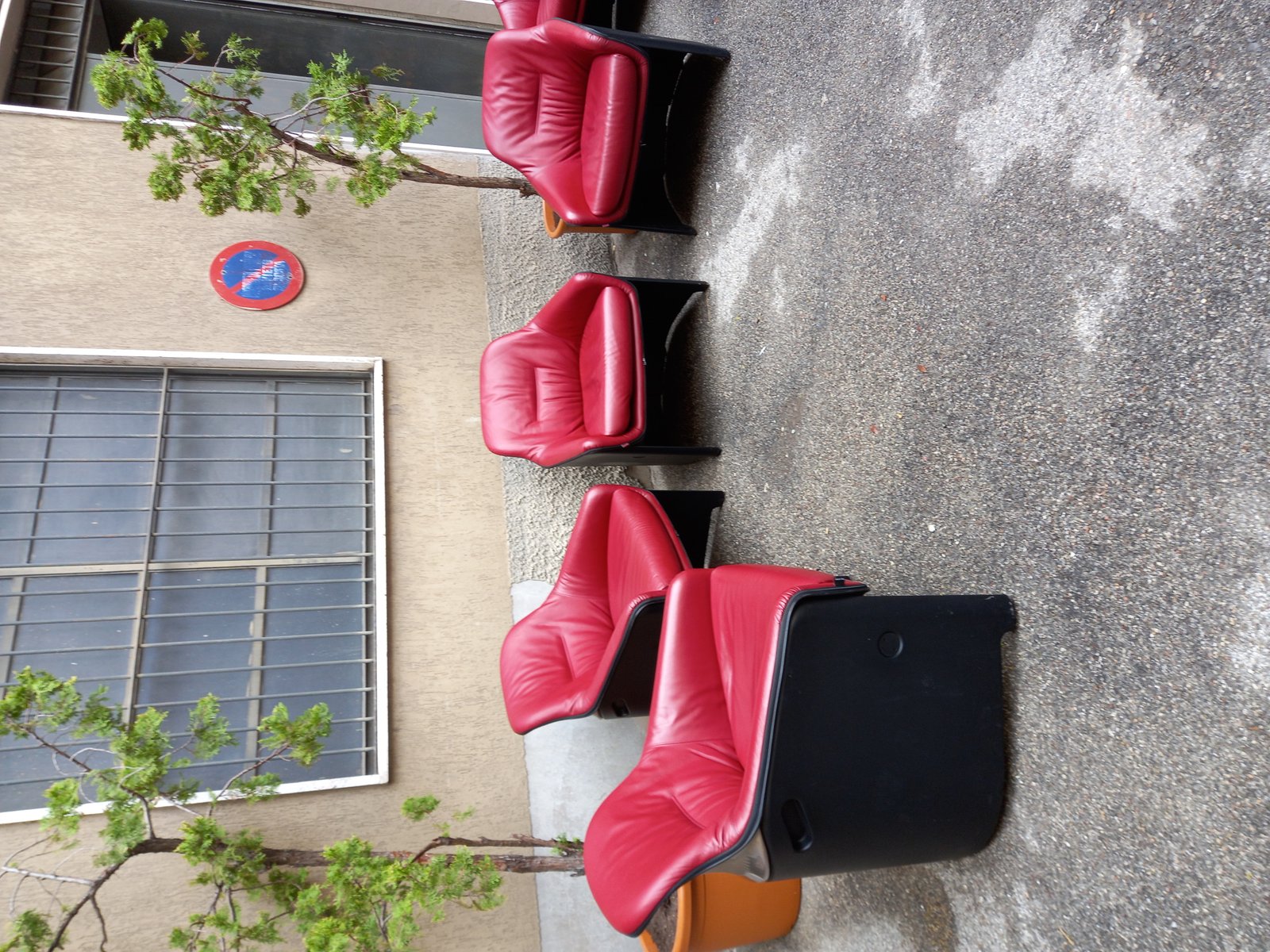 Model Avus Armchair in Red Leather by Konstantin Grcic for Plank, 2013